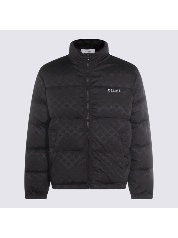 Triomphe Logo Jacquard Black Nylon Padding