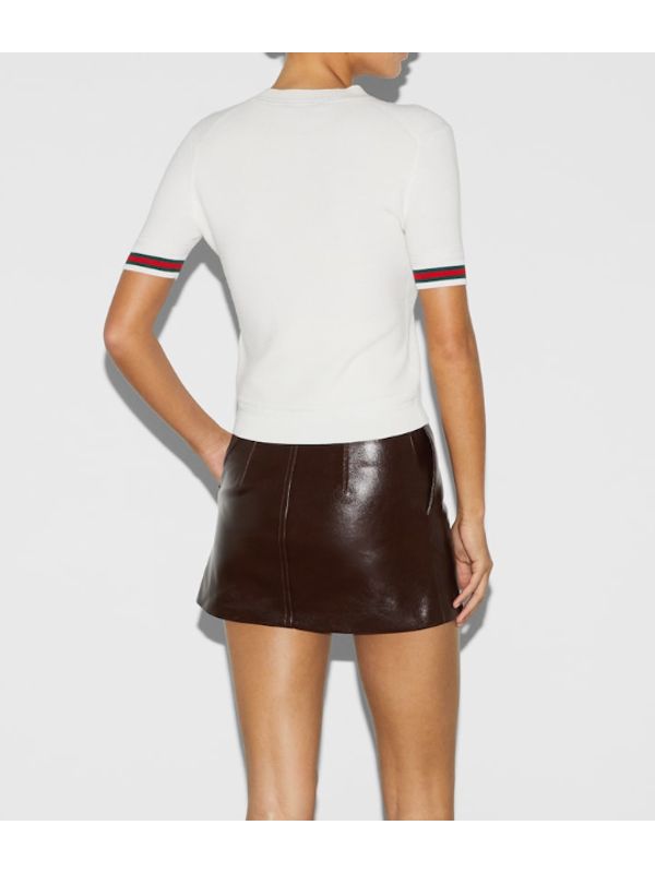 Web Detail Short-Sleeve Knit