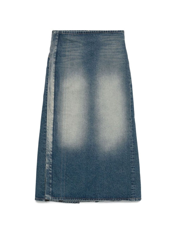 Panel Detail Denim Skirt
