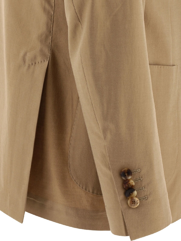 Boutonniere Pin Linen Wool Jacket