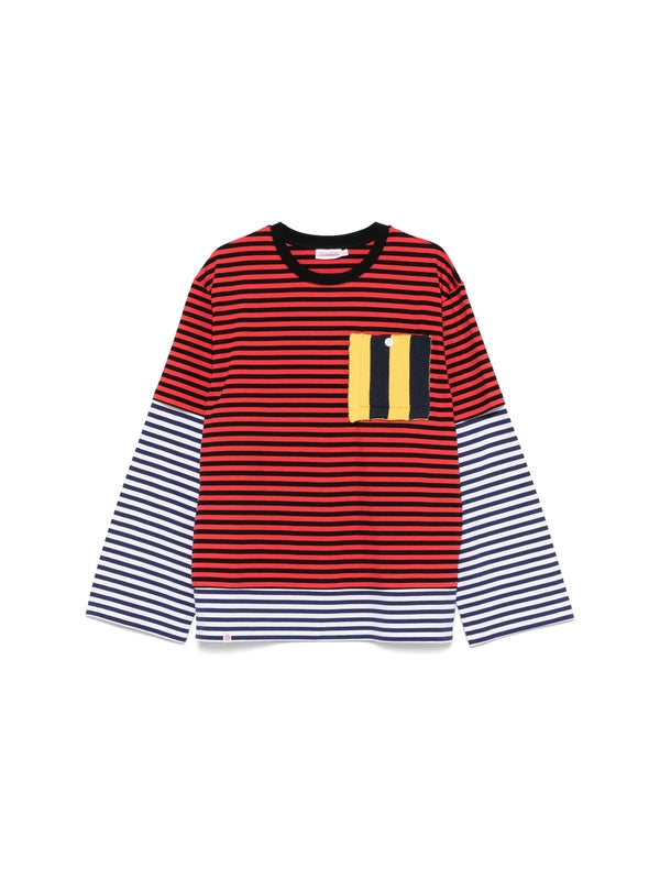 Stripe Pattern Layered Cotton
  Long Sleeve