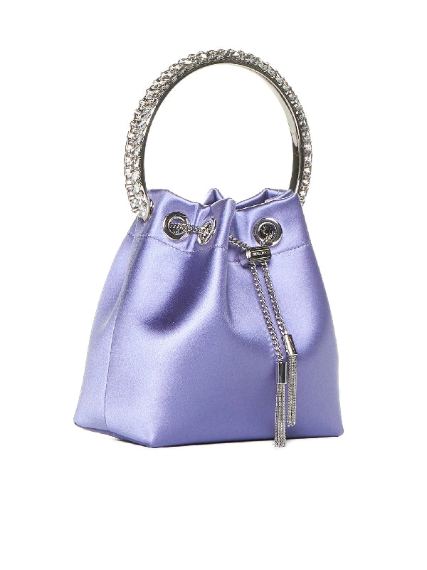 Bonbon Crystal Handle Satin
  Bucket Bag