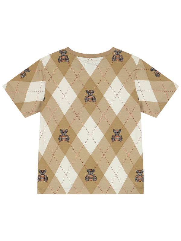 Argyle Pattern Cotton Short Sleeve T
  Shirt