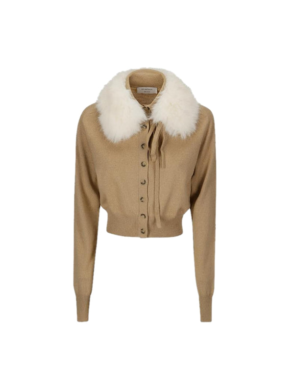 Beige Shearling Detail Jacket