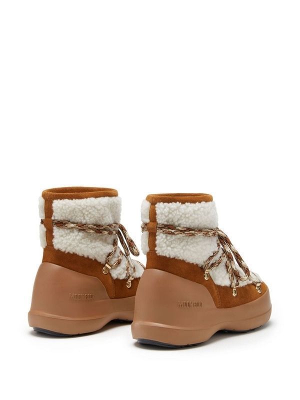 Luna Logo Shearling Lace-Up Boots