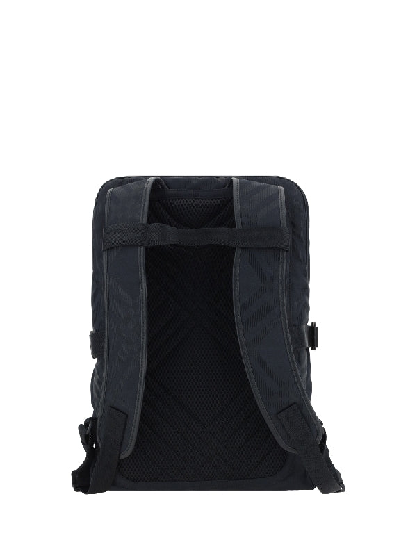 Check Jacquard Zipper Pocket Backpack