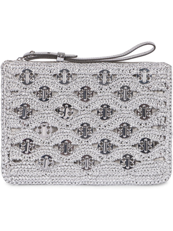 1916 Disc Lurex Raffia Pouch