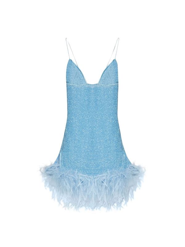 Oseree Blue Mini Dress