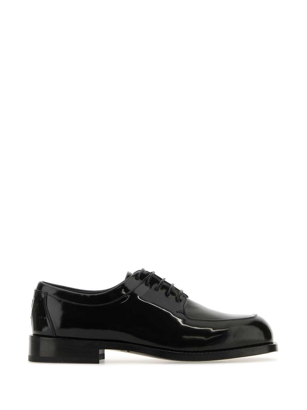 Square Toe Leather Lace-Up Shoes