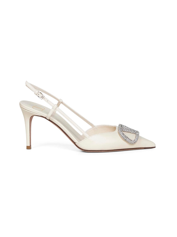 Valentino White Slingback Heels