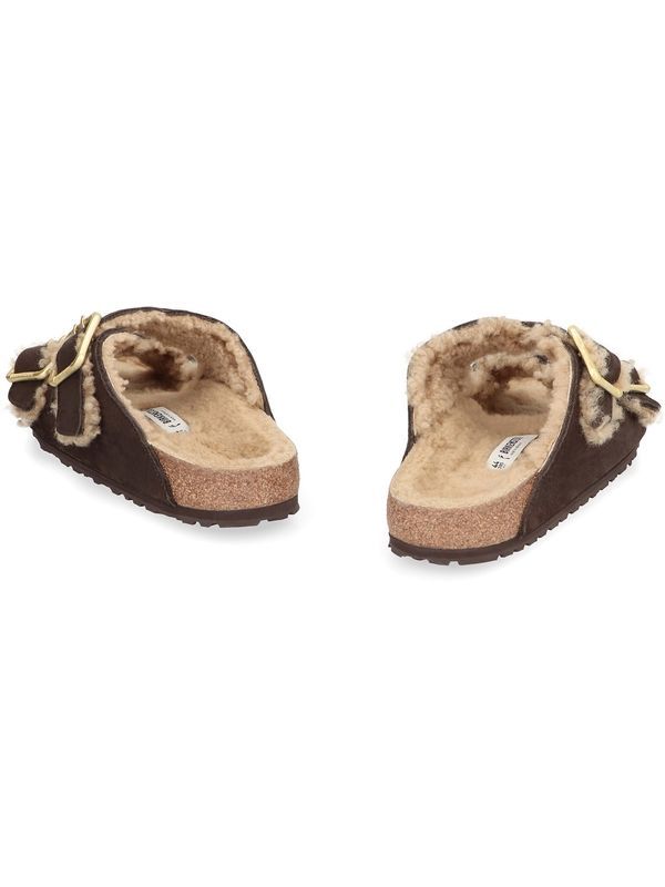 Arizona Buckle Shearling Leather Sandals