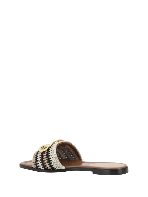 V Logo Crochet Band Slide