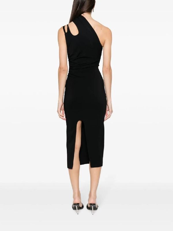 One-Shoulder Fitted Midi Dress