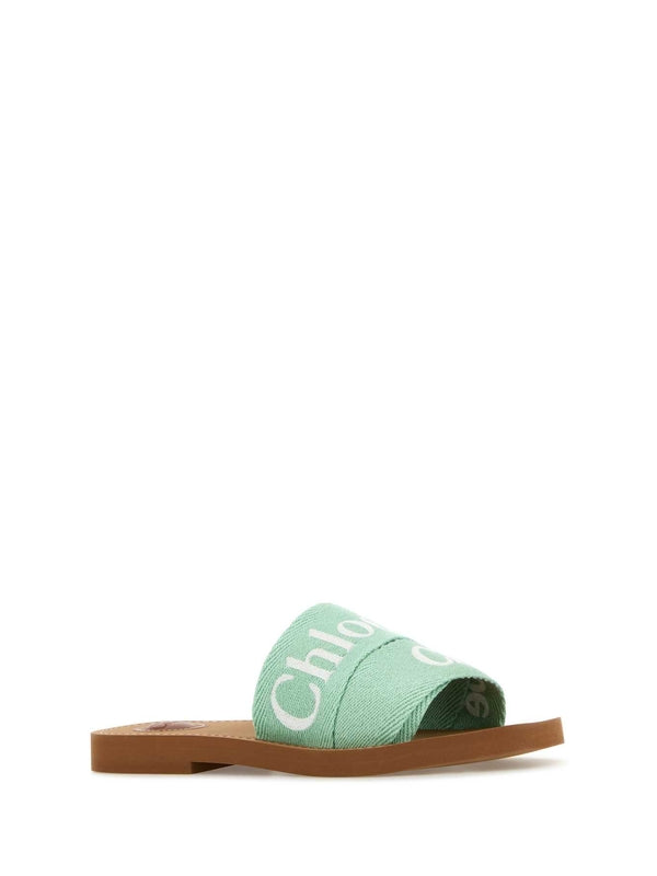 Woody Logo Linen Slide