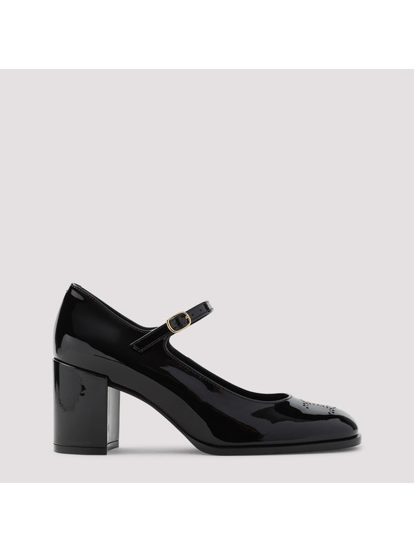 Triomphe Logo Mary Jane Leather Pumps Heels