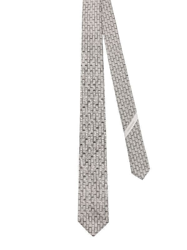 Gancini Pattern Silk Tie