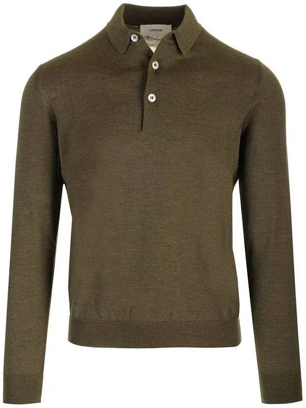 Button Up Wool Polo Shirt