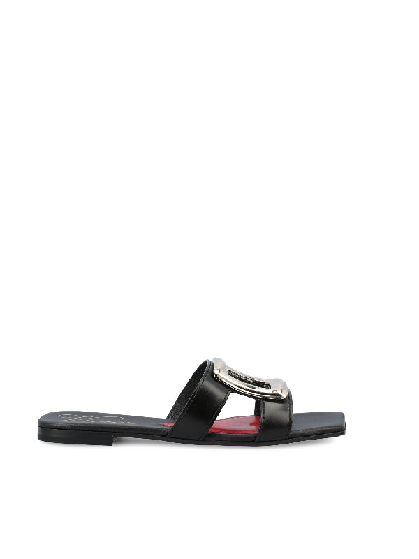 Viv Metal Buckle Leather Sandals