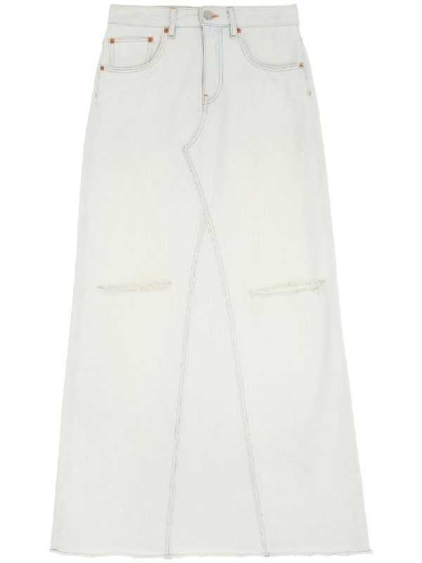 Workwear Long Denim Skirt