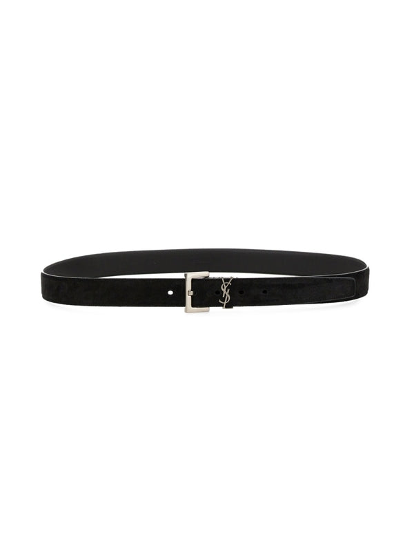 Cassandra Logo Buckle Leather Belt