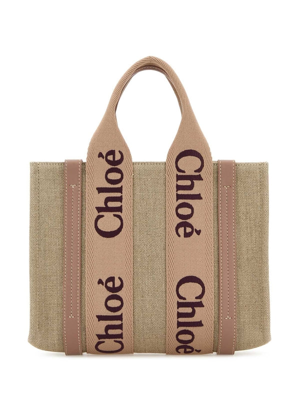 Woody Linen Small Tote Bag