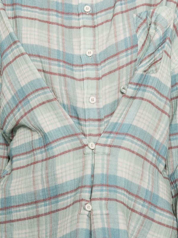 Double Front Check Pattern Shirt