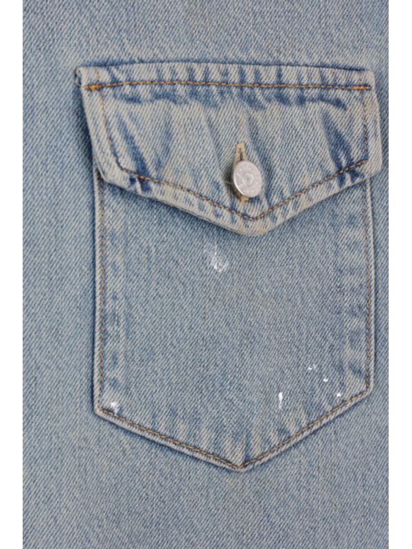 Vintage Effect Cotton Washing Denim Shirt