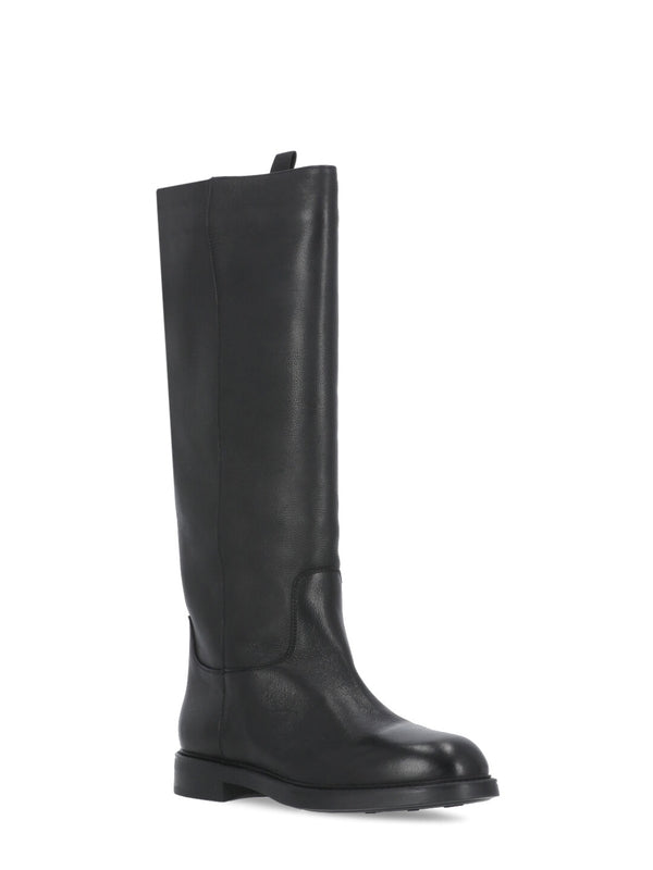 Black Leather High Boots