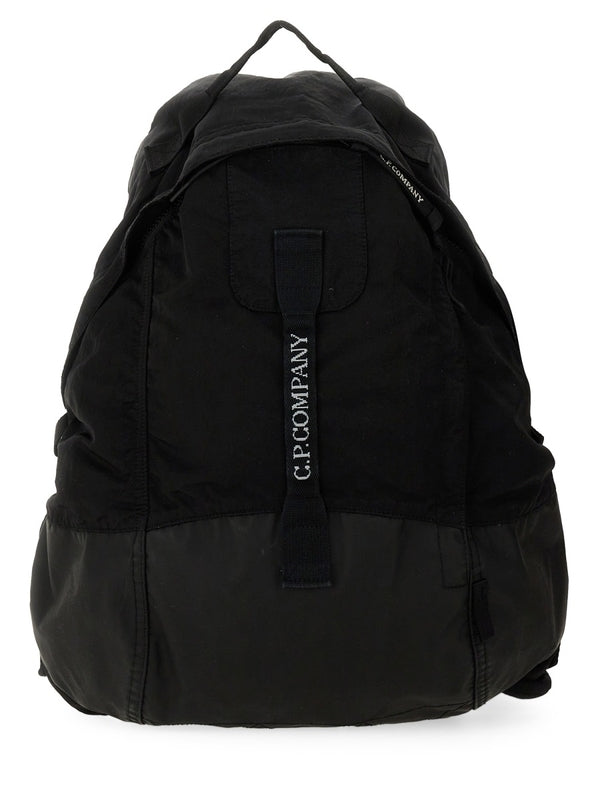 Logo Embroidered Nylon Backpack