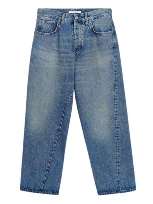 Wide Twist Washed Denim Pants