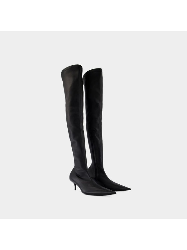 Abenue Leather High Heel Boots