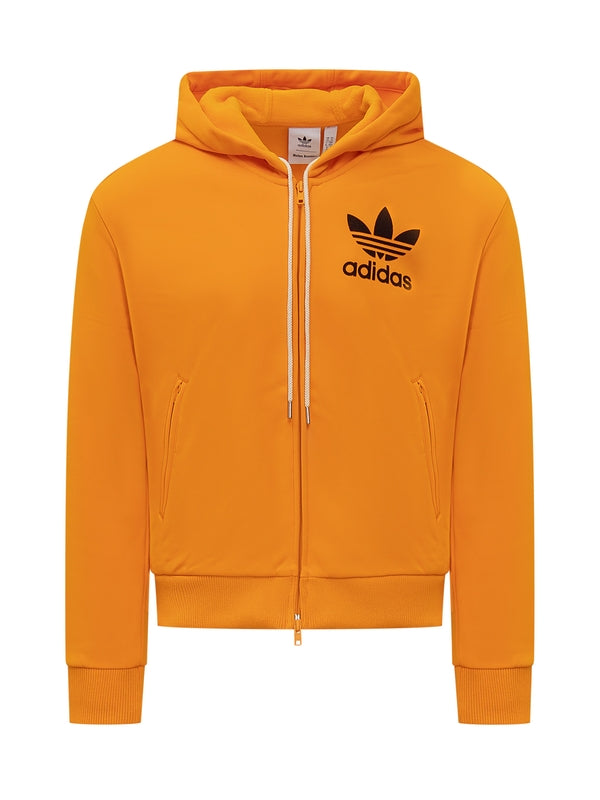 Adidas Logo Embroidery Drawstring Hooded Zip-Up