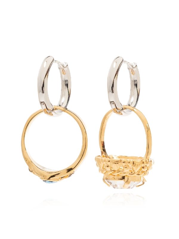 Asymmetric Fingering Hoop
  Earrings