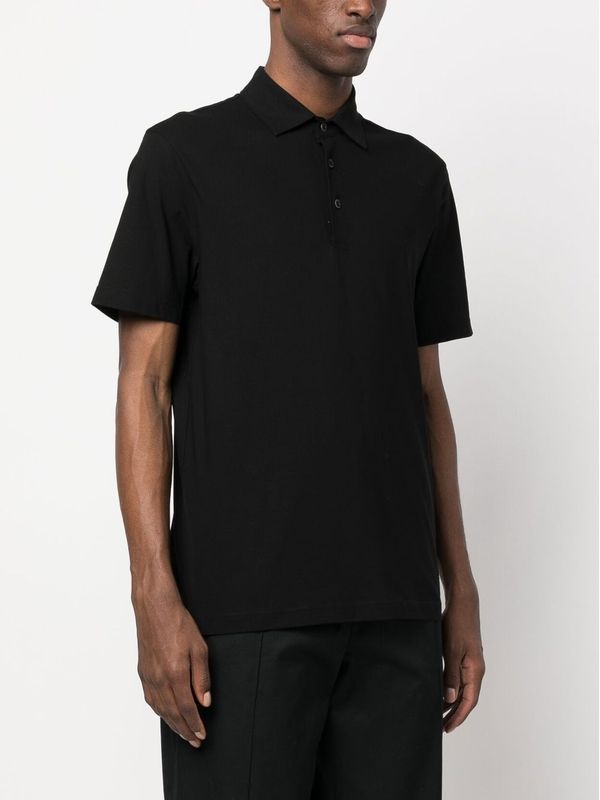 Black Cotton Polo Shirt