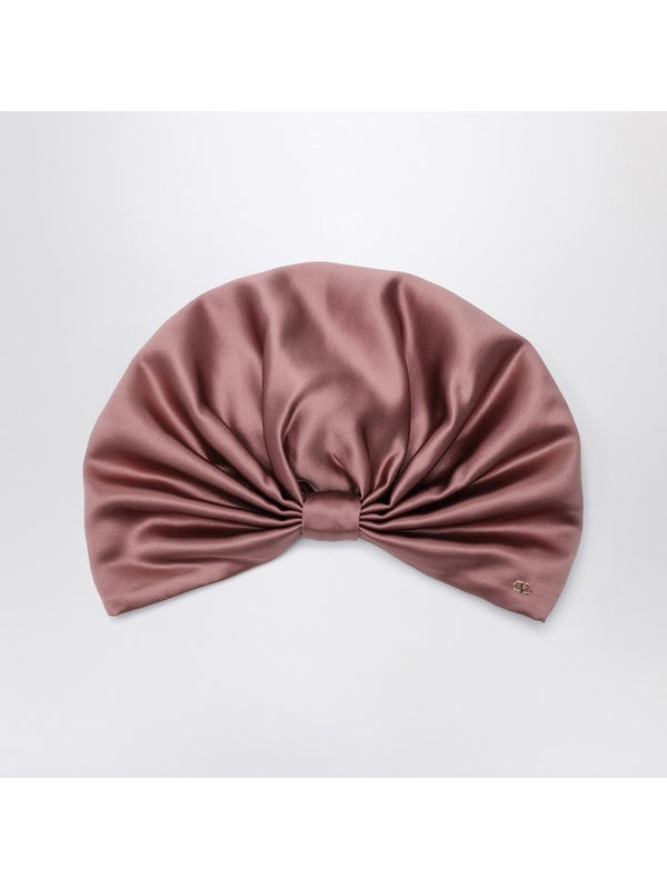 V Logo Silk Turban Hat