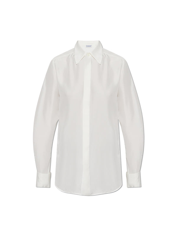 White
  Long-Sleeve Silk Shirt