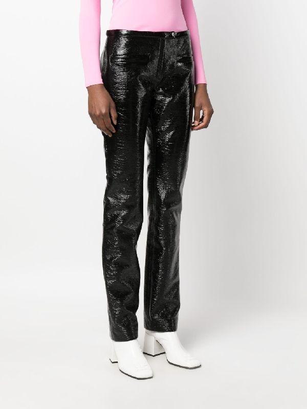 Black Tube Vinyl Trousers