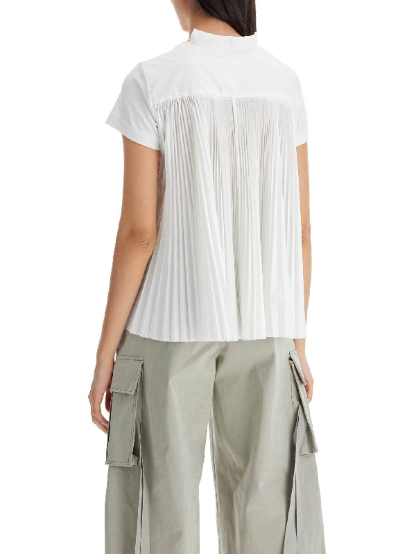 Back Pleated Short Sleeve T-shirt - Jente