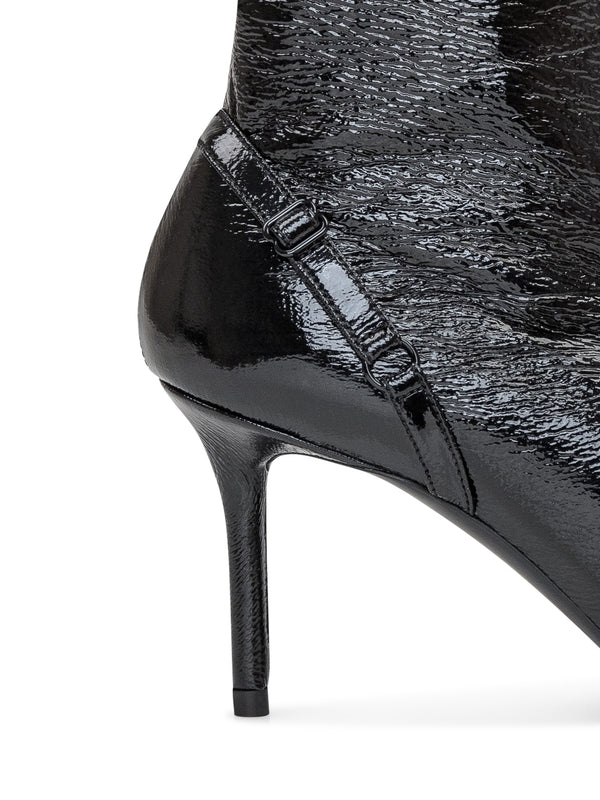 Oblique Vinyl High Heel Boots