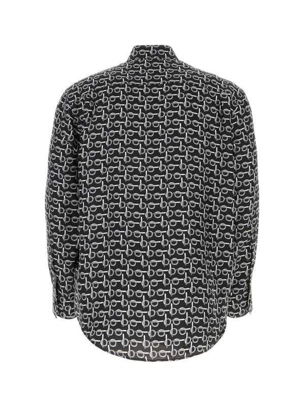 All-Over Logo Printing Silk Shirt