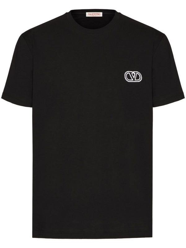 V Logo Cotton Short Sleeve T-Shirt