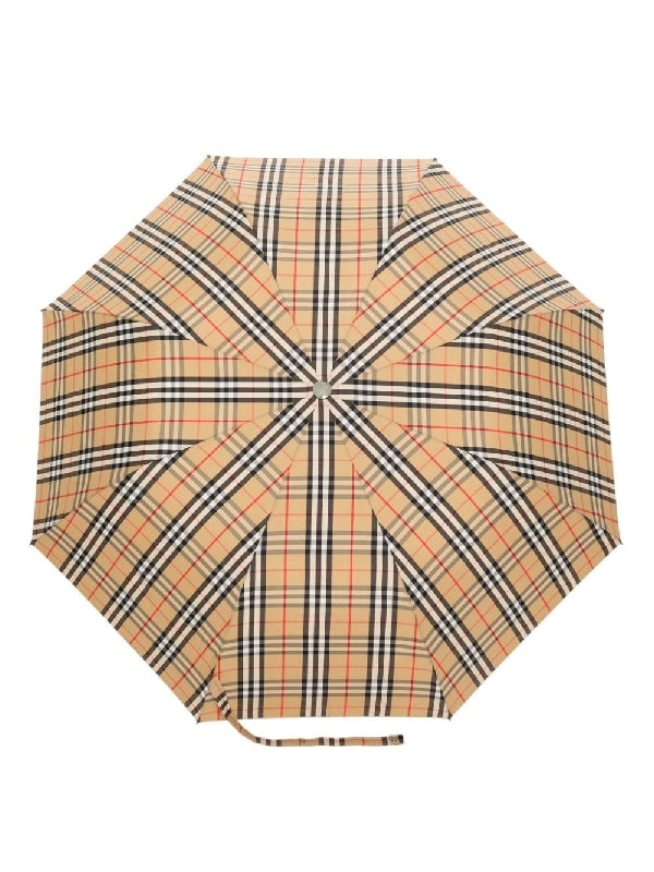 Vintage Check Print Umbrella