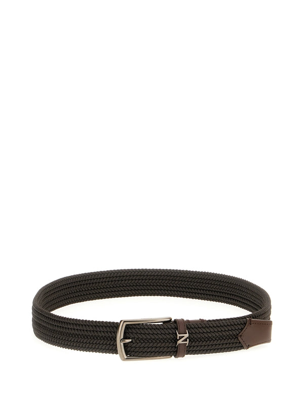 Z Zegna Brown Leather Belts