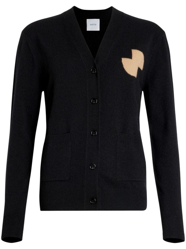 Embroidered Detail Wool Cashmere Cardigan