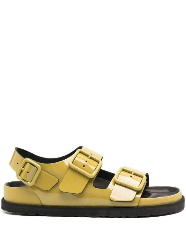 Milano Buckle Detail Patent Leather Sandals