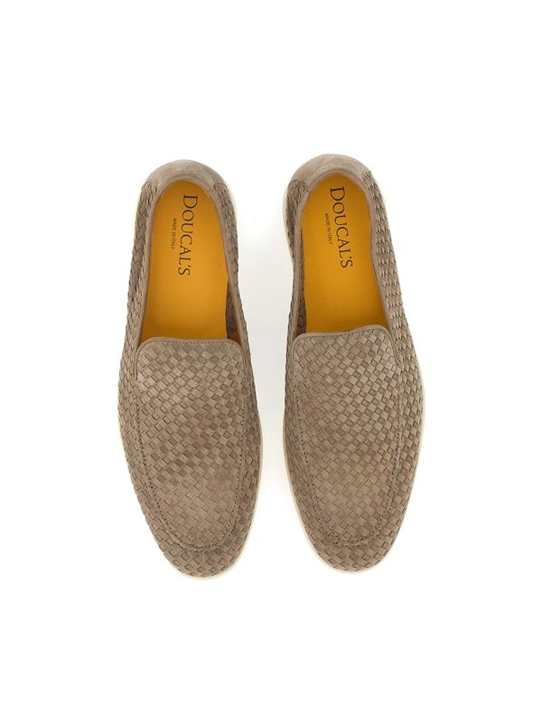 Woven Leather Slip-On Loafers