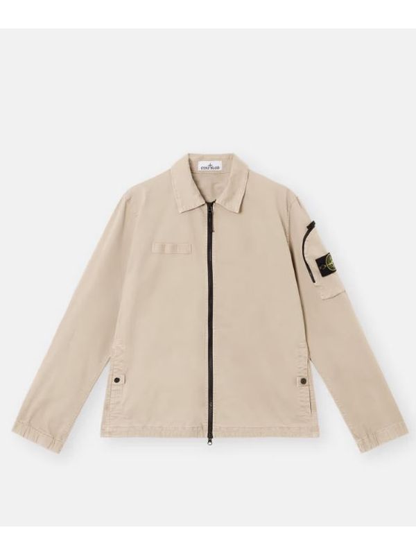 Wappen Patch Cotton Zip-up Shirt