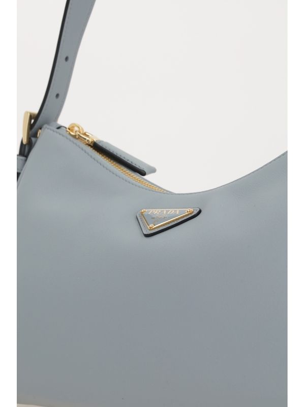 Aimee Triangle Logo Leather Shoulder Bag