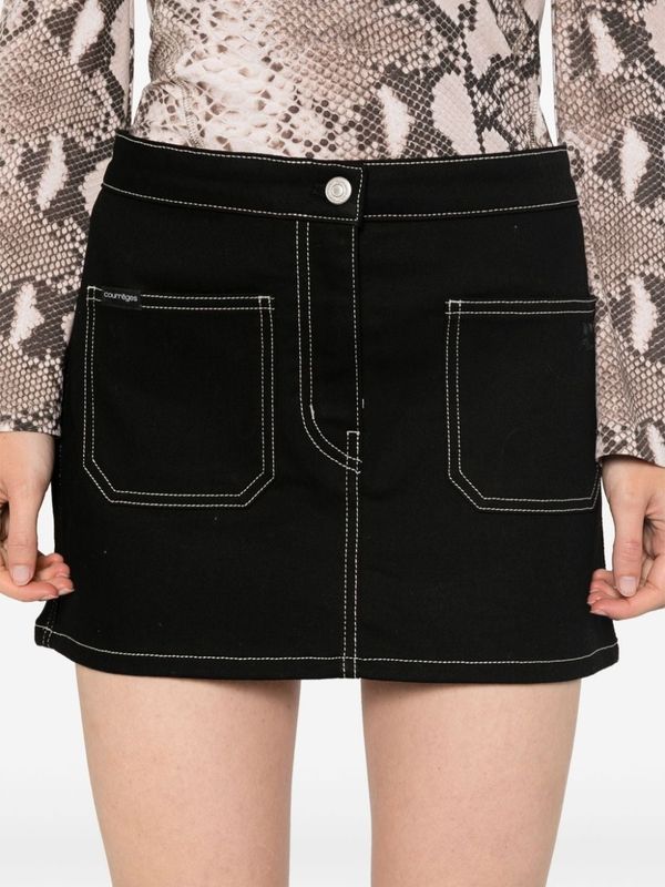 Stitch Detail Denim Mini Skirt