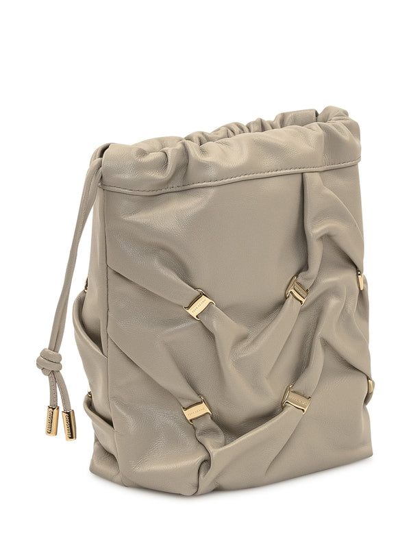 Vara Bow Detail Leather Mini Bucket Bag